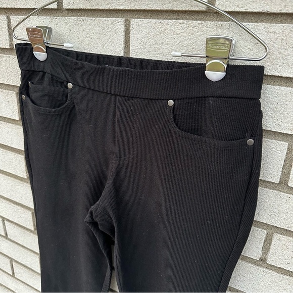 Eileen Fisher Petites Black Tencel Stretch Ridge Pull On Slim Skinny Jeans - Picture 4 of 10